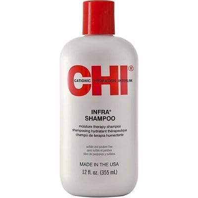 CHI Infra Moisture Therapy Shampoo sanft und korrigiert den Feuchtigkeitshaushalt von Haar und Kopfhaut. Geeignet fur alle Haartypen. Stärkt das Haar durch Proteine. Das Haar fuhlt sich gesu¨nder an und ist leicht zu frisieren. 350 ml CHI Infra Moisture
